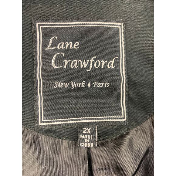 Lane Crawford Women's 2X Black Double-Breasted Trench Coat Jacket - Picture 3 of 6
